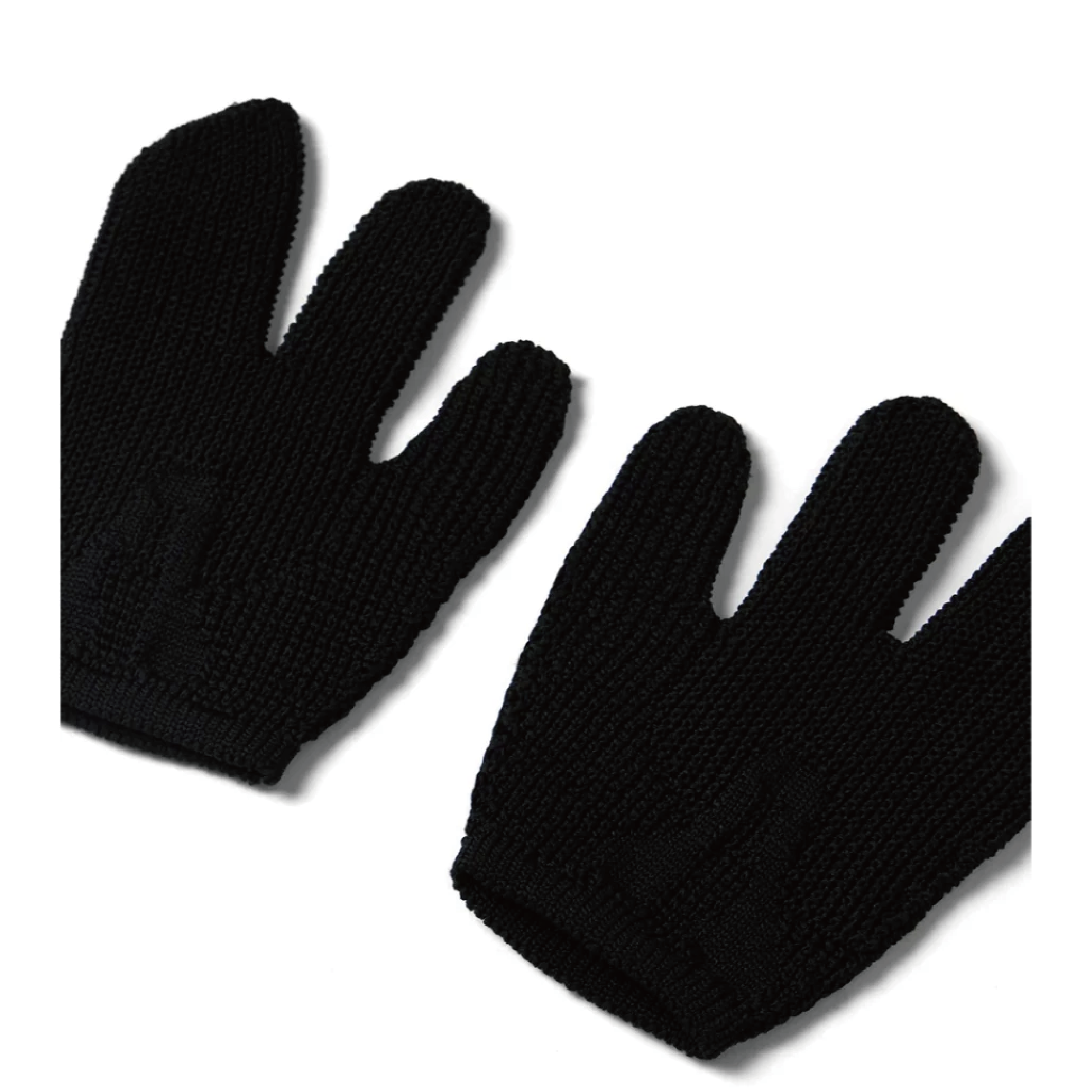 nozzle quiz WHOLEGARMNET Tabi gloves 手套 三指手套 針織 黑色 黎明藍4